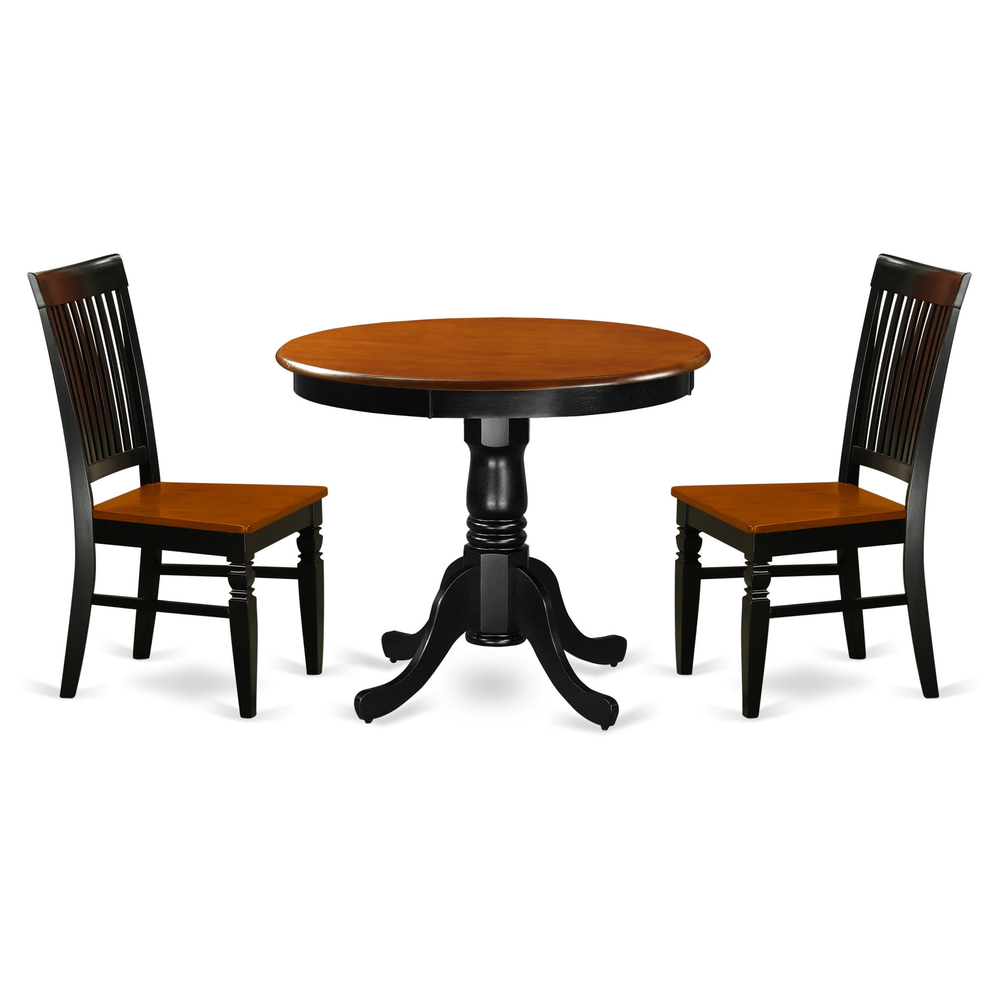 East West Furniture ANWE3BCHW 3 Pc Kitchen table set with a Dining