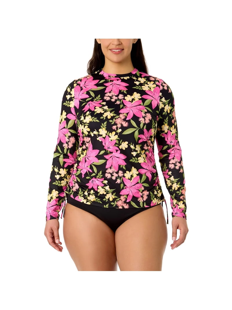 Hurley Women's UPF 50+ Long Sleeve Swim Sun Tee Shirt, Rashguard