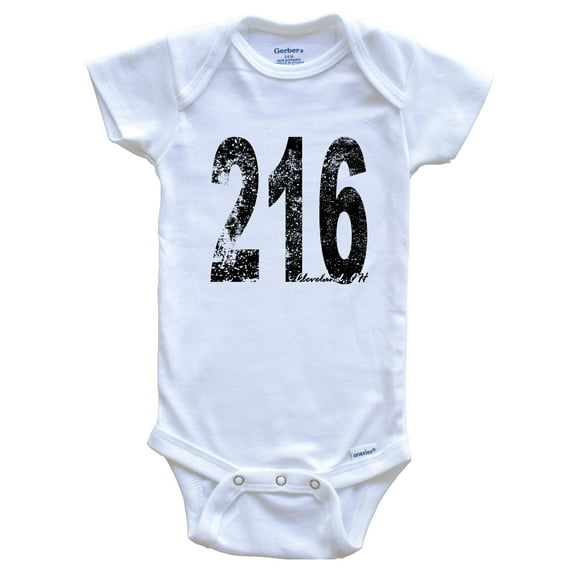 216 Cleveland Ohio Area Code Baby Bodysuit - One Piece Baby Bodysuit, 0-3 Months White