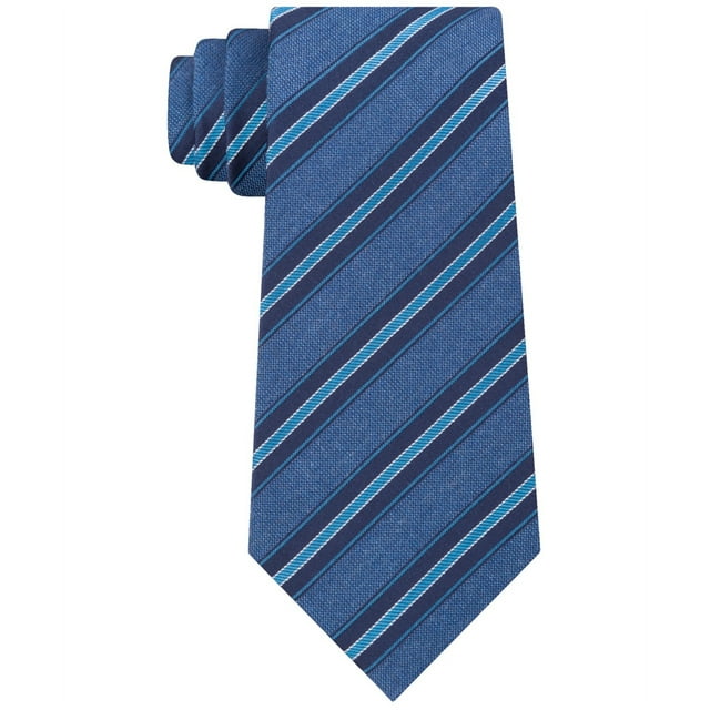Kenneth Cole Cravate Auto-Nouée à Rayures Mixtes Indigo pour Hommes, Bleu, Taille Unique