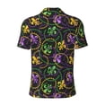 thumbnail image 3 of Xecao Mardi Gras6 for Mens' Casual Short Sleeve Button-Down Polo Shirts for a Classic Golf Look, 3 of 9