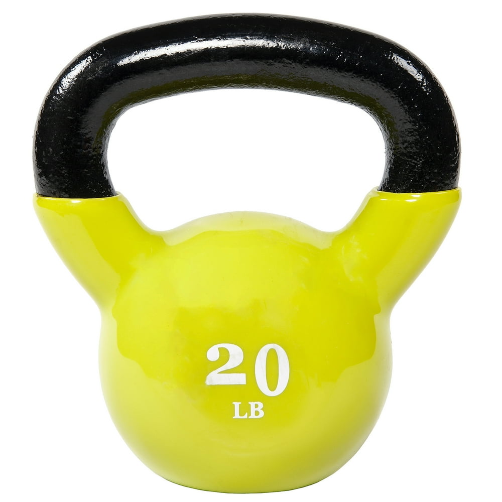 Everyday Essentials AllPurpose Color Vinyl Coated Kettlebells, 20 lbs