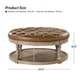 thumbnail image 6 of 35" Leather Round Cocktail Ottoman Storage Coffee Table for Bedroom Home Living Room Camel, 6 of 7