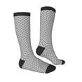 thumbnail image 3 of Picia Women Crew Soft Moisture-wicking Socks Gray Plaid Pattern Design Cotton Socks, One Size fit All, 3 of 9
