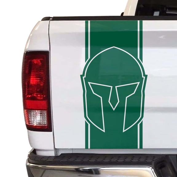 Spartan Helmet Decal Gladiator Sticker Truck Tailgate Vinyl Decal Compatible with Most Pickup Trucks Rear Graphic (11" x 25", Forest Green)
