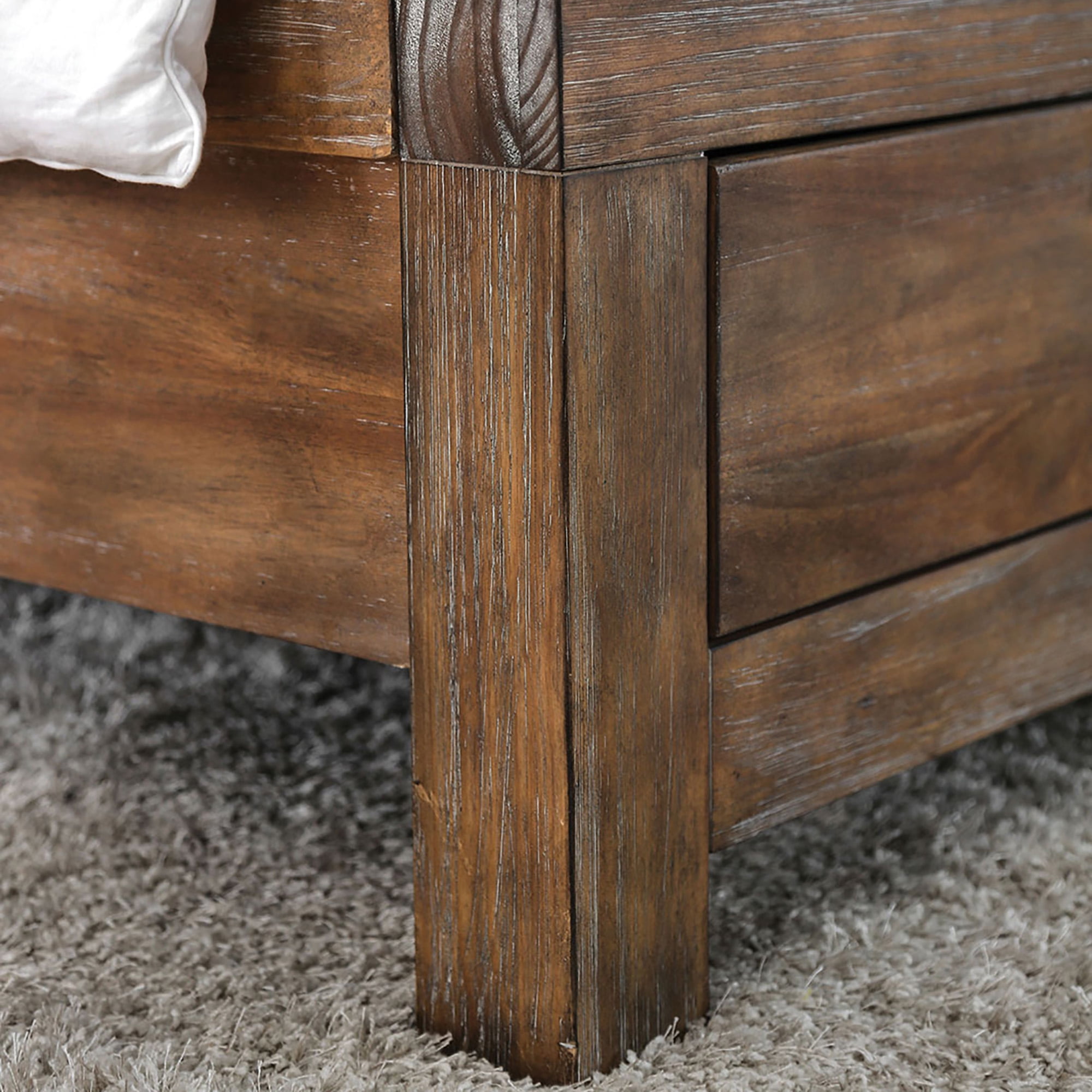 Furniture of America Perrie Platform Bed, California King, Weathered Oak