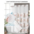thumbnail image 6 of No Hook Shower Curtain with Snap-in Liner, Easter Waterproof Fabric Bathroom Curtains, Spring Pink Bow Bunny Grey White Checkered Bath Curtains & Mesh Top Window Stall 48"x72", 6 of 9