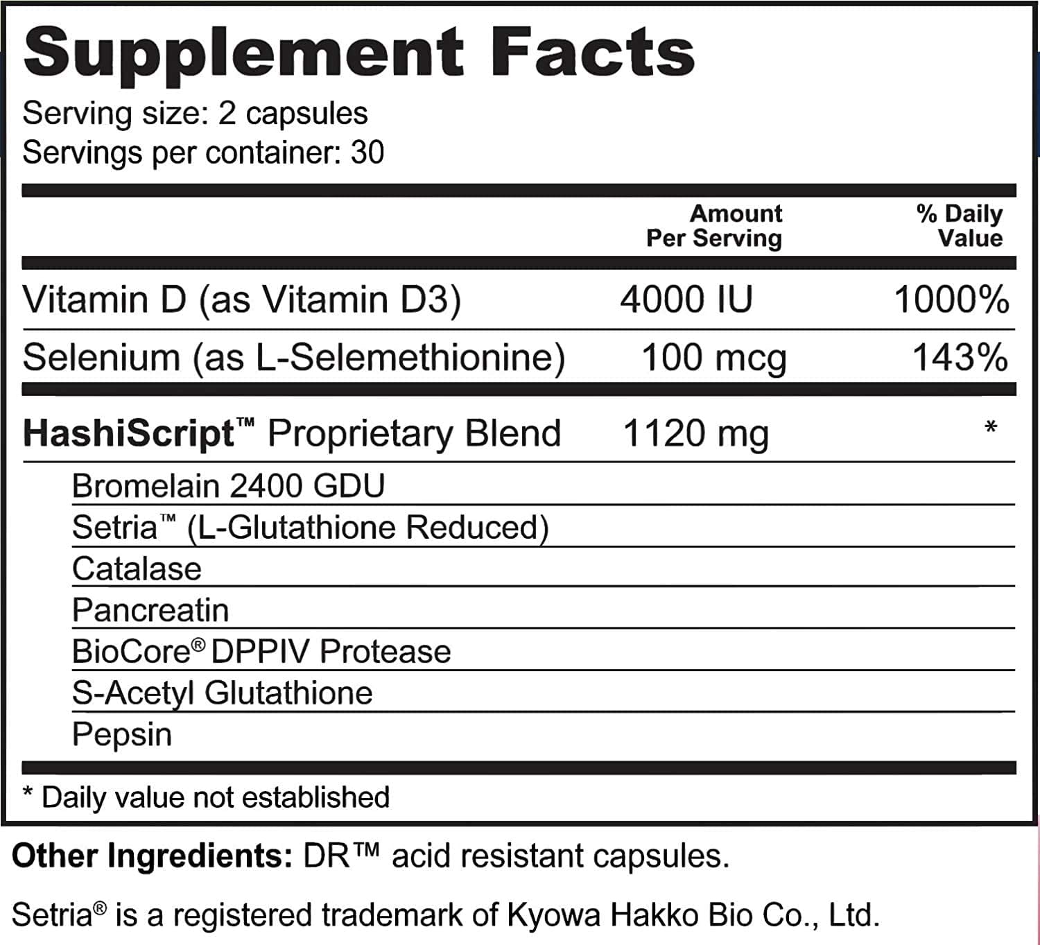 HashiScript Thyroid and Immune Support Formula with Catalase and Glutathione - by Suzy Cohen