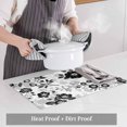 thumbnail image 4 of Vintage Flowers Placemats for Dinning Table Set of 6, Black White Farmhouse Floral Plants Burlap Kitchen Place Mats Waterproof Cloth Table Mats, Indoor Outdoor Placemats Easy Clean Dinner Decor, 4 of 8