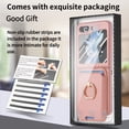 thumbnail image 2 of ELEHOLD Carbon Fiber Pattern Case for Samsung Galaxy Z Flip 6,Magnetic Phone Case with Card and Ring for Samsung Galaxy Z Flip6,Pink, 2 of 14