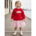 thumbnail image 5 of BemeyourBBs Toddler Baby Girl Valentines Day Outfit Heart Long Sleeve Sweatshirt and Tulle Tutu Skirt 2 Piece Spring Clothes Set, 5 of 8