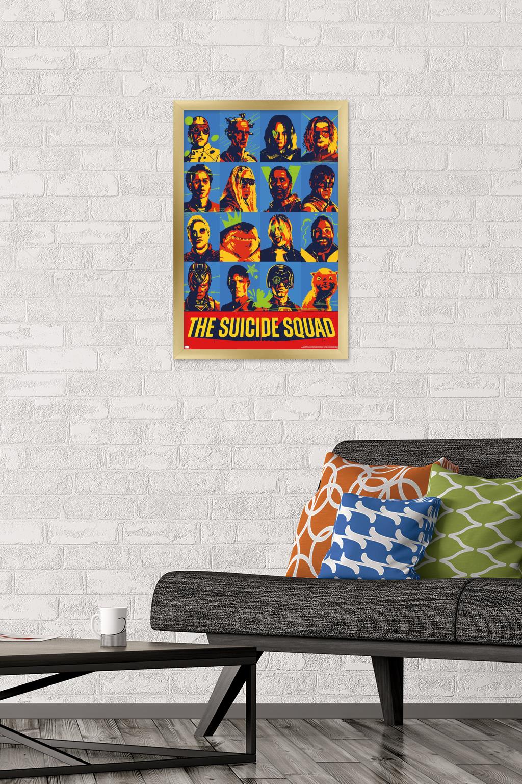 DC Comics Movie The Suicide Squad - Grid Wall Poster, 14.725" x 22.375", Framed