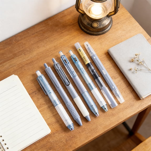 Retractable Ballpoint Pens Fine Point 0.5mm Black Blue Ink Pens Smooth Writing Pens for Office Supply Classroom Home Writing 7 Pack
