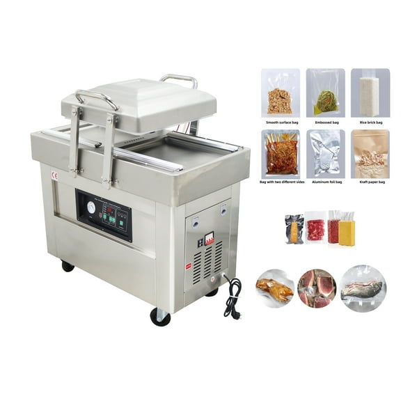 Semi-automatic Double Chamber Vacuum Sealer Packing Machine 220V