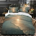 thumbnail image 3 of Modern Bedding Cover Set Beach Sunset Printed Comforter Cover Pillowcase Adult Bedroom Decor,Full (80"x90"), 3 of 5