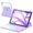 Violet, variant on 7 Rainbow Backlight Rechargeable Detachable Keyboard Kit with Silent Mouse, 360 Swivel Magnetic Stand Case & Pencil Holder for iPad Air 4/5/6/7 10.9/11 M Series,Purple