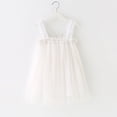 thumbnail image 3 of CPNG Girls Tulle Vest Dress Solid Color Sleeveless Square Neck Dress Temperament Cute Elegant Casual Puffy Skirt Dress(White,5-6 Years), 3 of 3