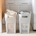 thumbnail image 4 of FastXmas Slim Laundry Hamper Handles Collapsible Laundry, Dirty Clothes Storage Floor-standing Household Bathroom Storage Basket for Home Use(24.3 L), 4 of 5