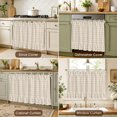 thumbnail image 5 of Beige Plaid Grid Oven Skirt for Farmhouse Kitchen Décor, Modern Abstract Cream Checkered Oven Curtain Tie Top Decorative Stove Skirt, Cabinet Dish Washer Curtains with 8 Ribbon Ties 32"x24", 5 of 8