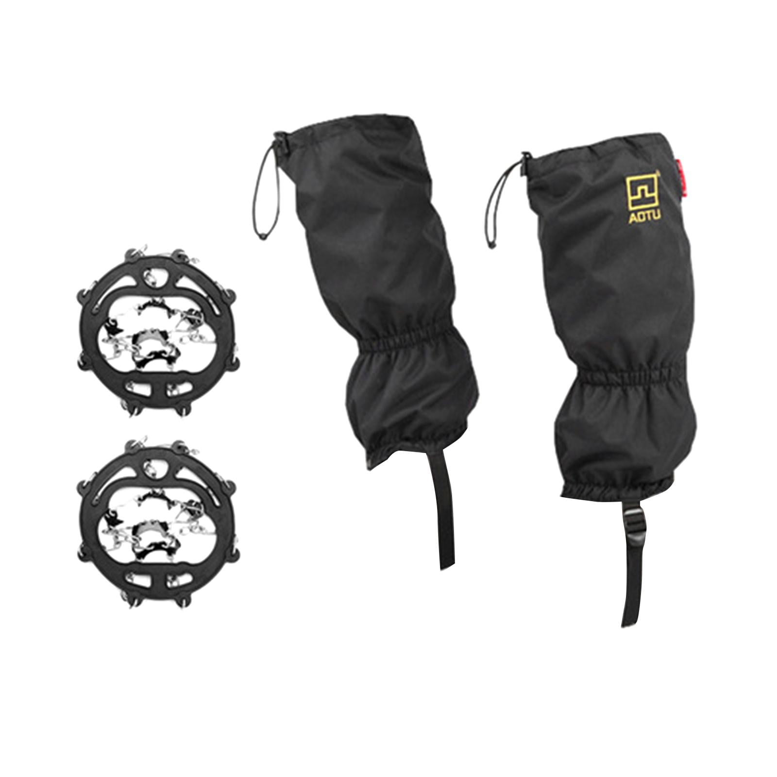 LOVIVER Portable Leg Crampons Snow Grips Non Slip Ice Cleats Legging Guard Shoes