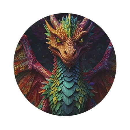 

Giroia Whimsical Dragon Color Cool Coasters Leather Coasters Set of 6 Coaster for Drinks Round Shape