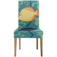 thumbnail image 2 of RYLABLUE Poissons de Style Bande Dessinée et Starfish Housse de Chaise Extensible Housse de Protection de Siège pour Salle à Manger Hôtel Mariage Ensemble de 4, 2 of 5