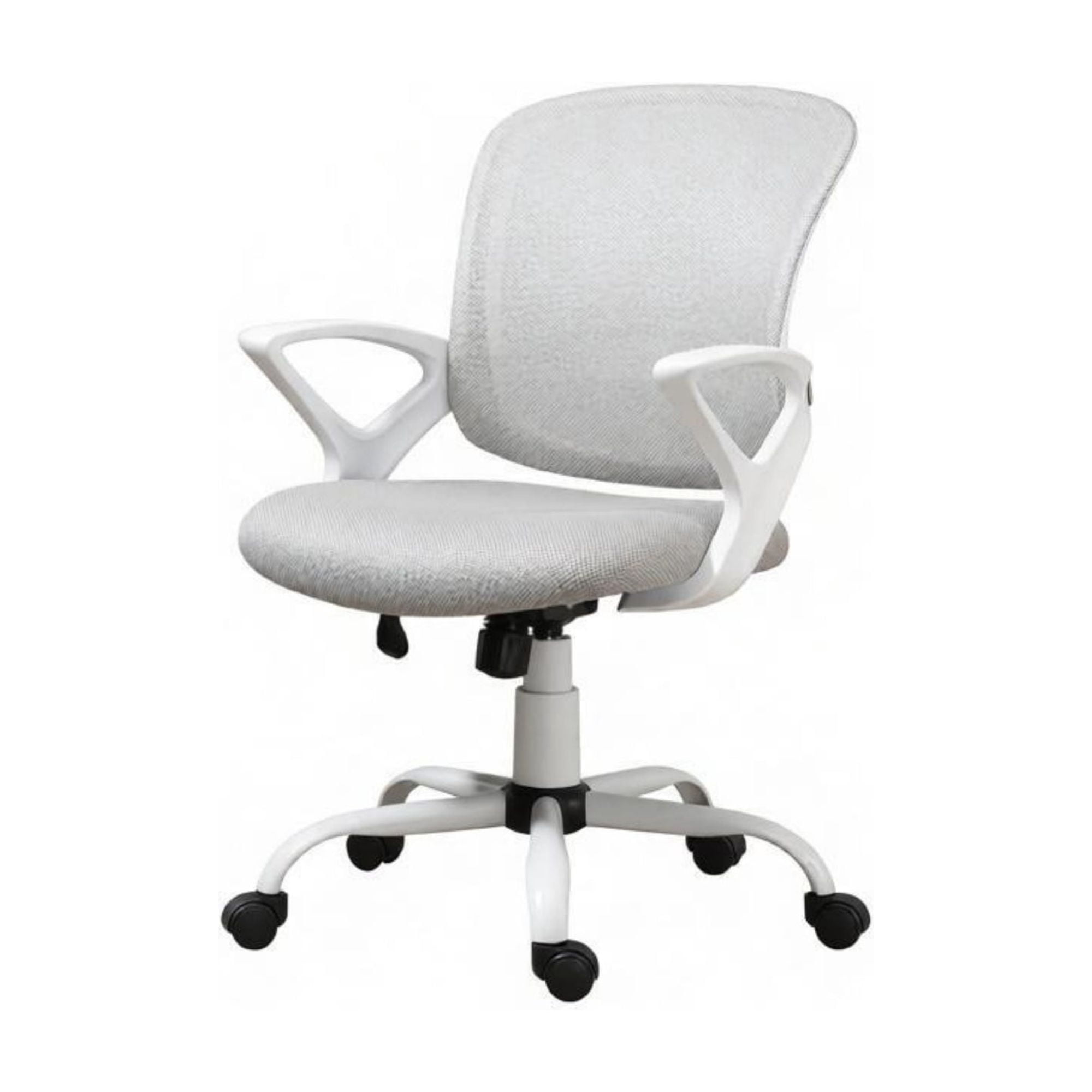 Mid-Back Mesh Office Chair for Long Hours Working, Swivel Computer Chair, Rocking Function, Rolling Wheels, Gray