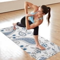 thumbnail image 6 of Blue Paisley and Floral Pattern Hot Yoga Mat Towel Non Slip for Hot Yoga - Quick-Drying Yoga Mat Cover with 4 Corner Pockets with Travel Bag - Hot Yoga Towel Non Slip 70"x26", 6 of 6