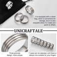 thumbnail image 5 of 7pcs 7 Sizes Stainless Steel Triple Grooved Blank Core Ring Set with Velvet Pouches Jewelry Wedding Band Making for DIY Inlay Ring, 5 of 6