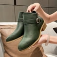 thumbnail image 2 of JUSLIO Winter Boots for Women,Chunky Heel Boots Solid Color Zipper Fashion Casual Comfort Round Toe Plus Size Boots, 2 of 9