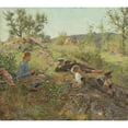 thumbnail image 3 of Erik Werenskiold 16x15 Black Modern Framed Museum Art Print Titled - Herders at Tatoy (1883), 3 of 5