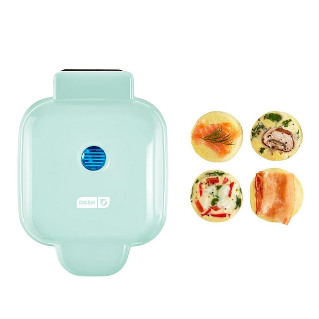 Dash Egg Bite Maker with Silicone Molds for Breakfast Sandwiches, Healthy Snacks or Desserts, Keto & Paleo Friendly, Aqua