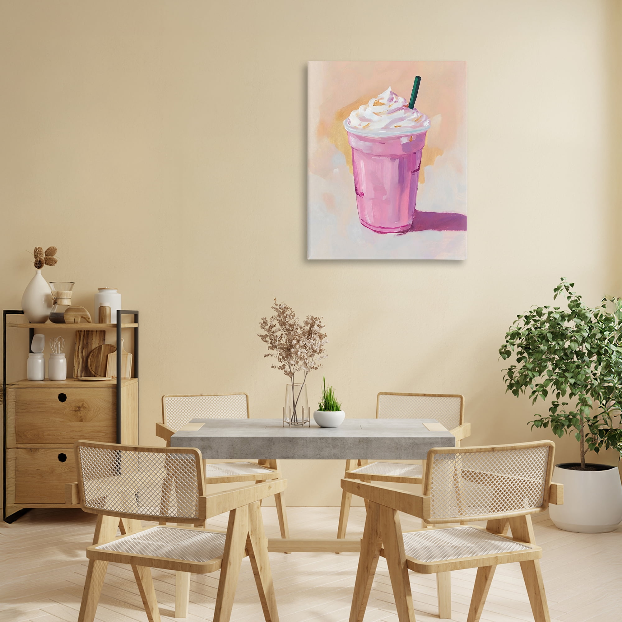 Stupell Industries Pink Strawberry Shake Canvas Wall Art, design by The Prints Vibe