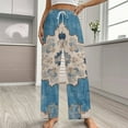 thumbnail image 2 of Blue Floral Medallion Rug Pajama Pants Loose Pajamas Female Breathable Home Trousers Leisure Sleeping Pants Large Size, 2 of 6