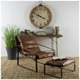 thumbnail image 3 of Mod Brown Leather Metal Base Ottoman, 3 of 3