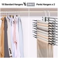 thumbnail image 3 of 4PCS Perchas Ganchos para Pantalones Ropa De 9 Niveles De Acero Inoxidable Multifuncional Perchas Plegables Antideslizantes Ahorro De Espacio Organizadores De Almacenamiento para Faldas Pantalones, 3 of 7