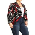 thumbnail image 2 of Women's Plus Size Solid Print Casual Long Sleeve Open Front Jacket Blazer/Made in USA, 2 of 5