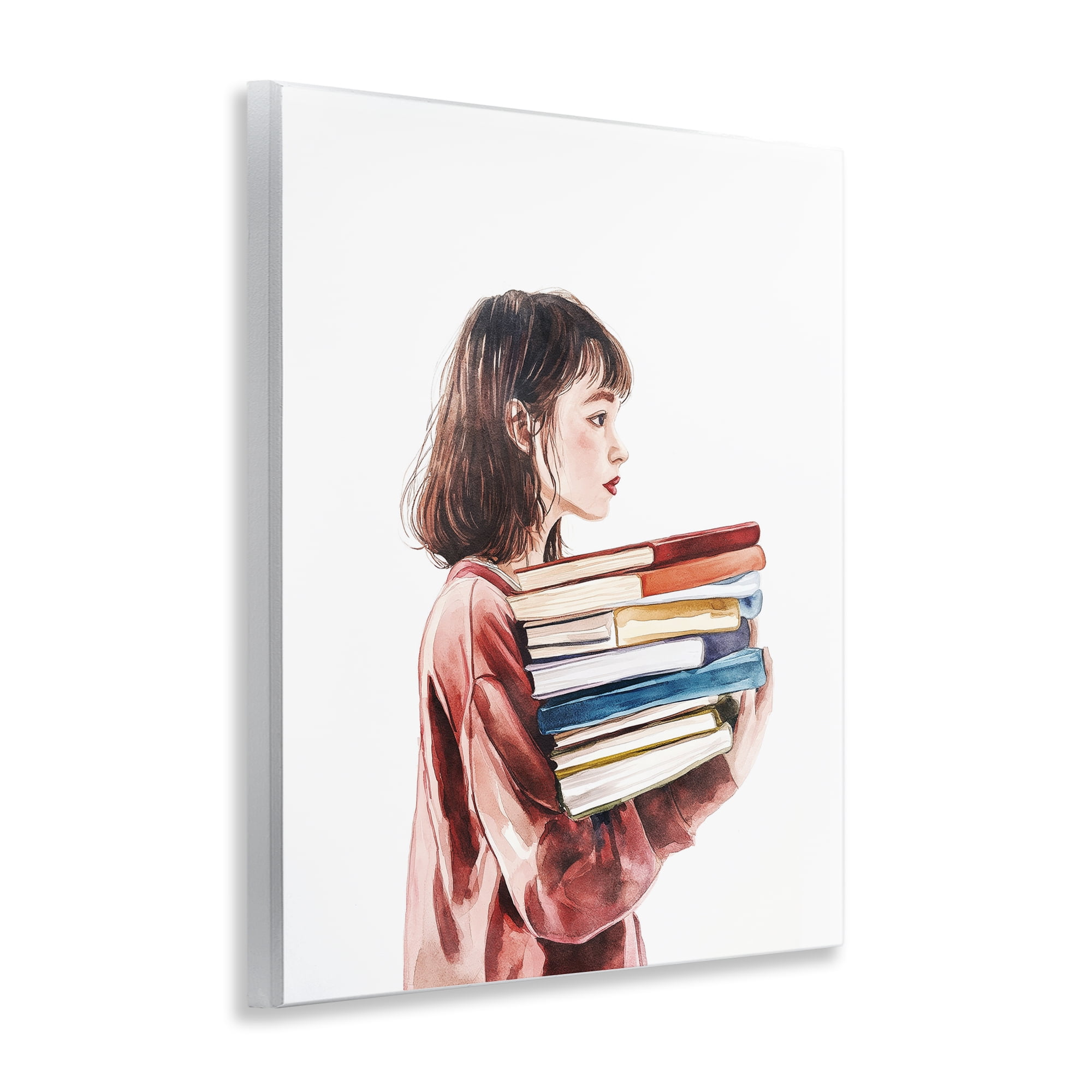 Stupell Industries The Book Bearer Girl Wall Plaque Art, design by Svetlana Aleynikova