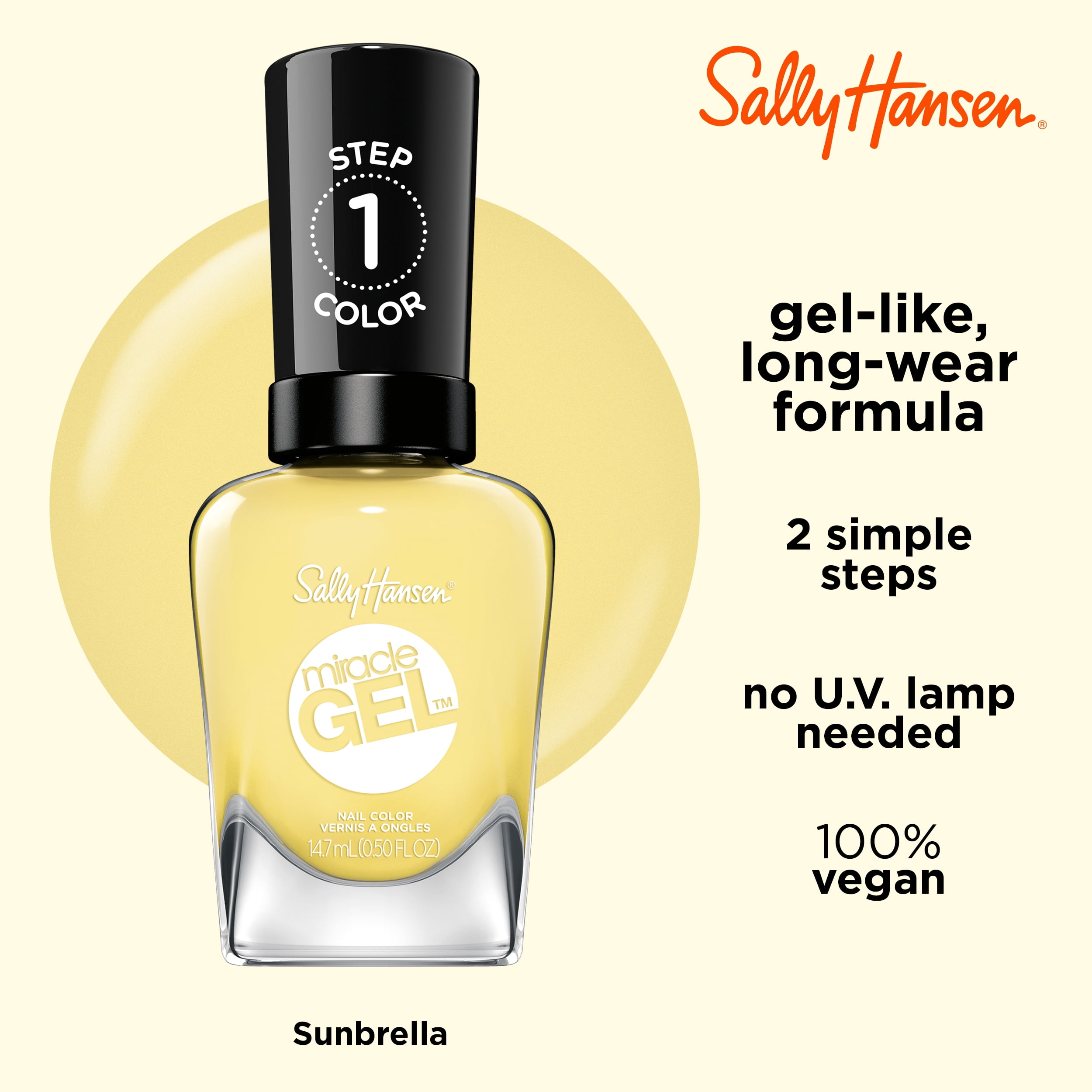 Sally Hansen, Miracle Gel Nail Polish, Sunbrella, No UV Lamp
