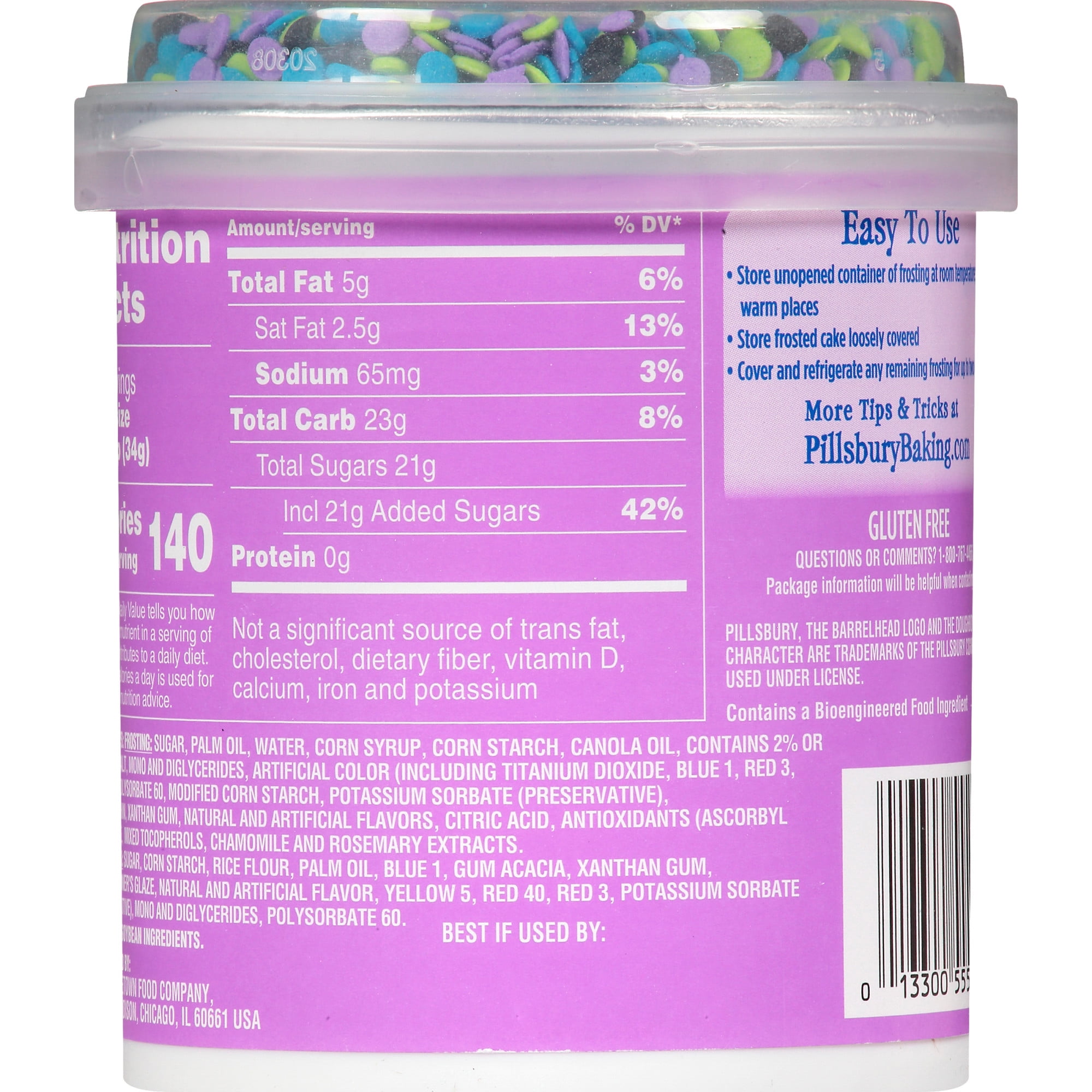 Pillsbury Funfetti Bold Purple Vanilla Frosting, 15.6 oz Tub