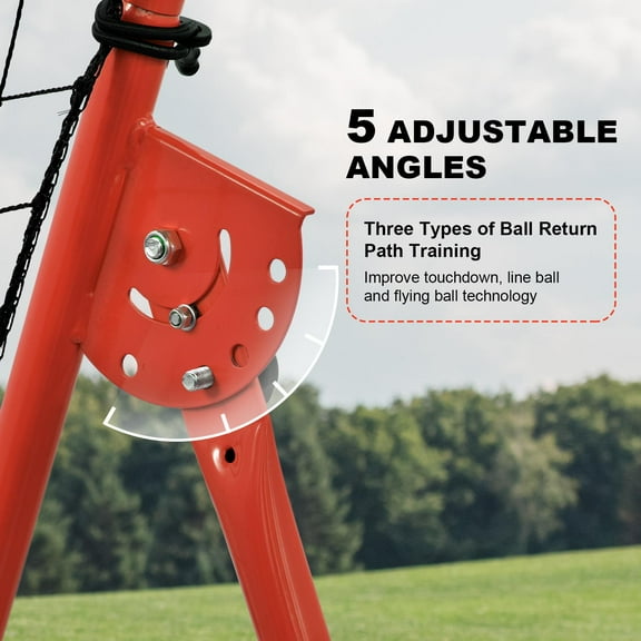 PWTOOL Volleyball Rebounder Net 7x4ft, Foldable 18lbs Practice Net for Single Person Training