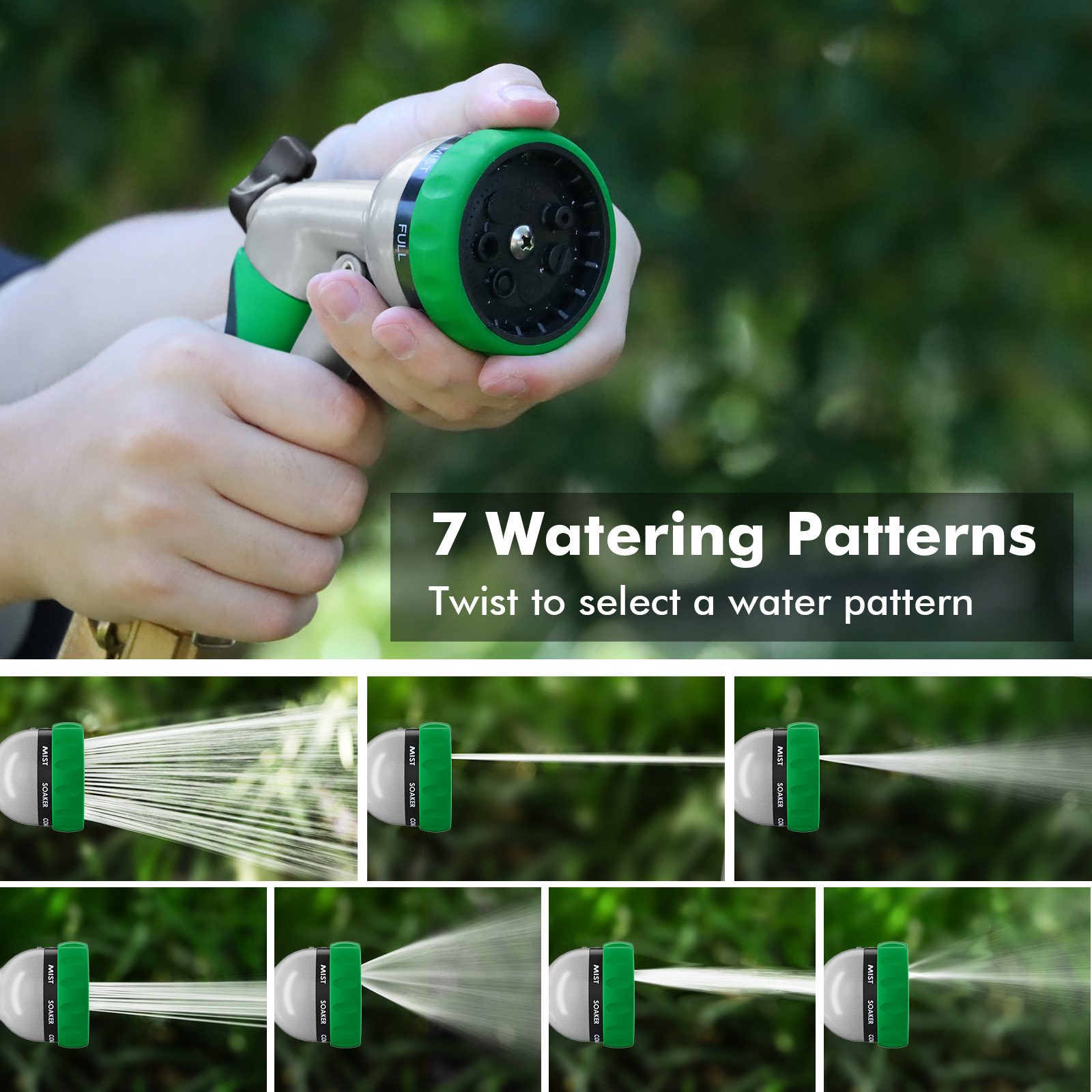 Restmo Metal Garden Hose Nozzle with 7 Spray Patterns photo 3