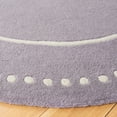 thumbnail image 3 of SAFAVIEH Bella Danita Plain Dotted Bordered Wool Area Rug, Silver/Ivory, 5' x 5' Round, 3 of 12