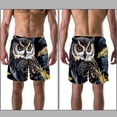 thumbnail image 3 of luoweisi Men's Beach Shorts Quick Dry Swim Trunks with Mesh Lining Cartoon Owl M, 3 of 5