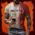 thumbnail image 3 of Chemise Décontractée d'Halloween pour Homme avec Imprimé de Sang, Manches Courtes, Col Rond, 3 of 5