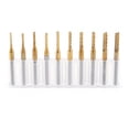 thumbnail image 2 of End Mill, 10pcs Tungsten Carbide End Mill Coat 1/8" Shank Milling Cutter Engraving Bits CNC  Burrs Set, Drill Mills, 2 of 8