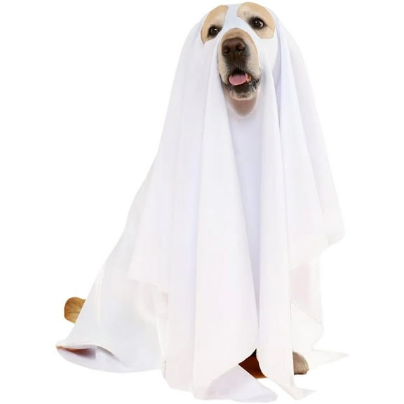 Halloween Ghost Dog Clothing White Ghost Costumes for Pets Dogs Cats Halloween Dog Apparel Set Halloween Trick or Treat Party