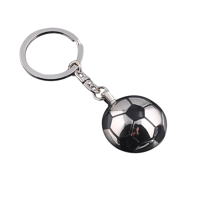 KAKOWELY Llavero con colgante de fútbol, creativo llavero de metal conmemorativo del Mundial (medio fútbol)