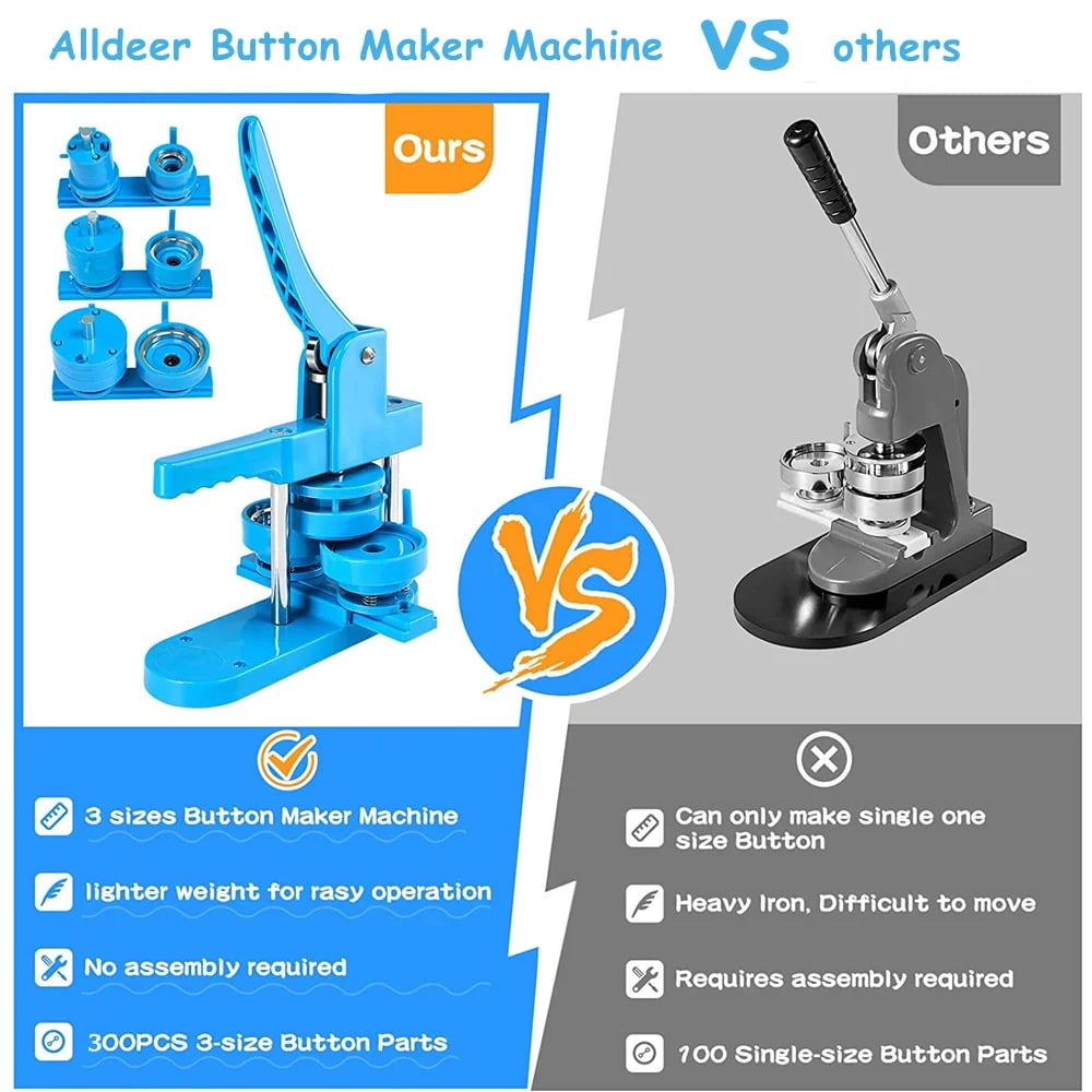 Badges Button Maker Machine Set, 25+32+58MM Pin Badges Punching Press ,Beginner-Friendly