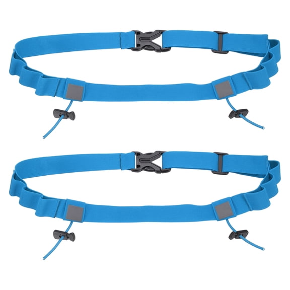 Uxcell Race Number Belt, Elastic Comfortable Running Belts with 6 Energy Gel Loops for Triathlon 2 Pcs & Sky Blue